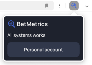 BetMetrics extension in the browser toolbar